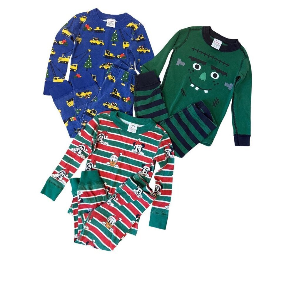 Hanna Andersson Halloween Christmas Holiday Pajamas Set of 3, Size 3T Disney